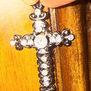 Vintage Black and Silver Cross Pendant